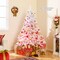 White-Pink PVC Christmas Tree with Flocked Tips and Folding Metal Stand